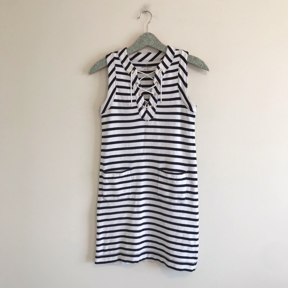 kate spade Dresses & Skirts - Kate Spade | Cotton Jersey Lace Up Stripe Dress